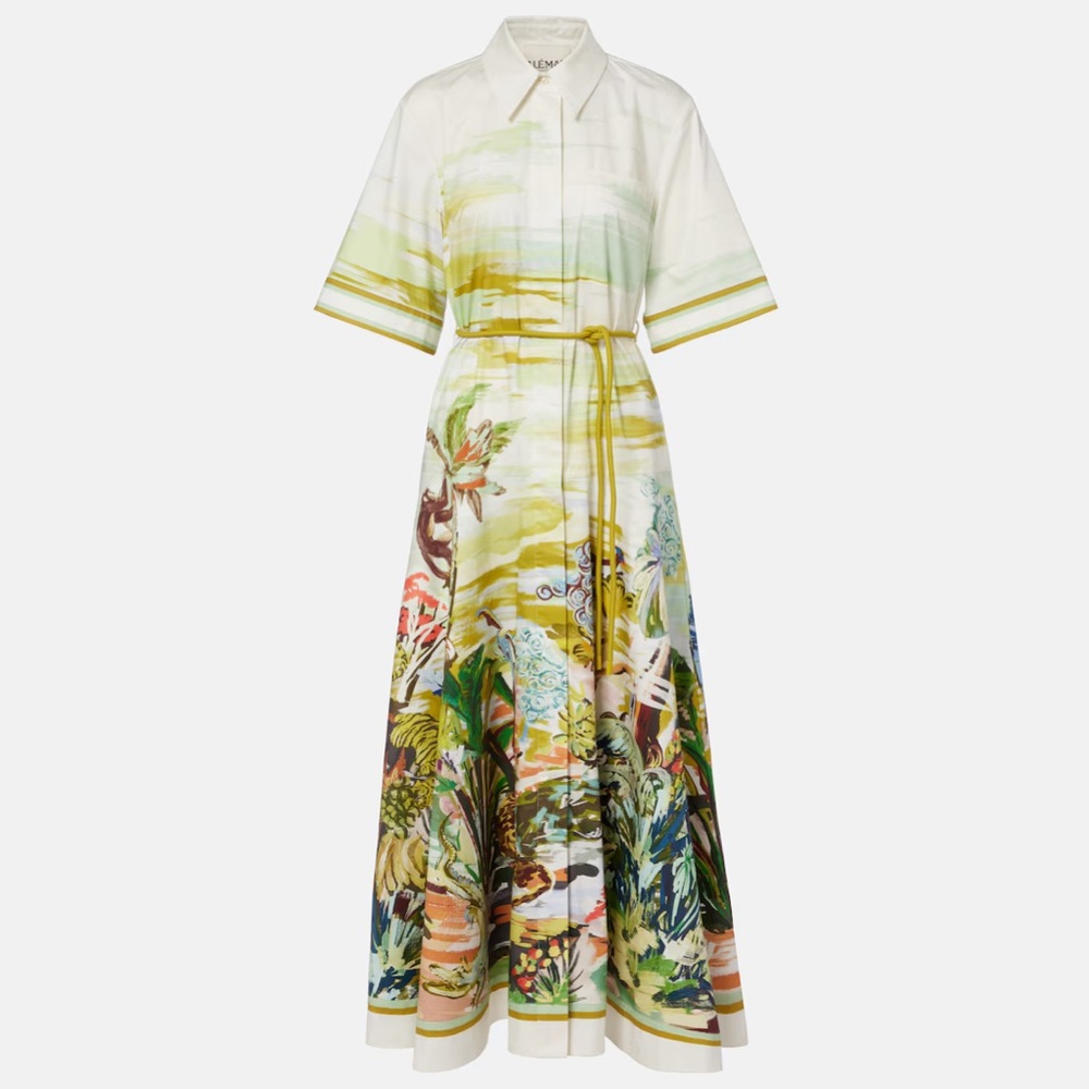 Alemais jungle boogie silk midi dress